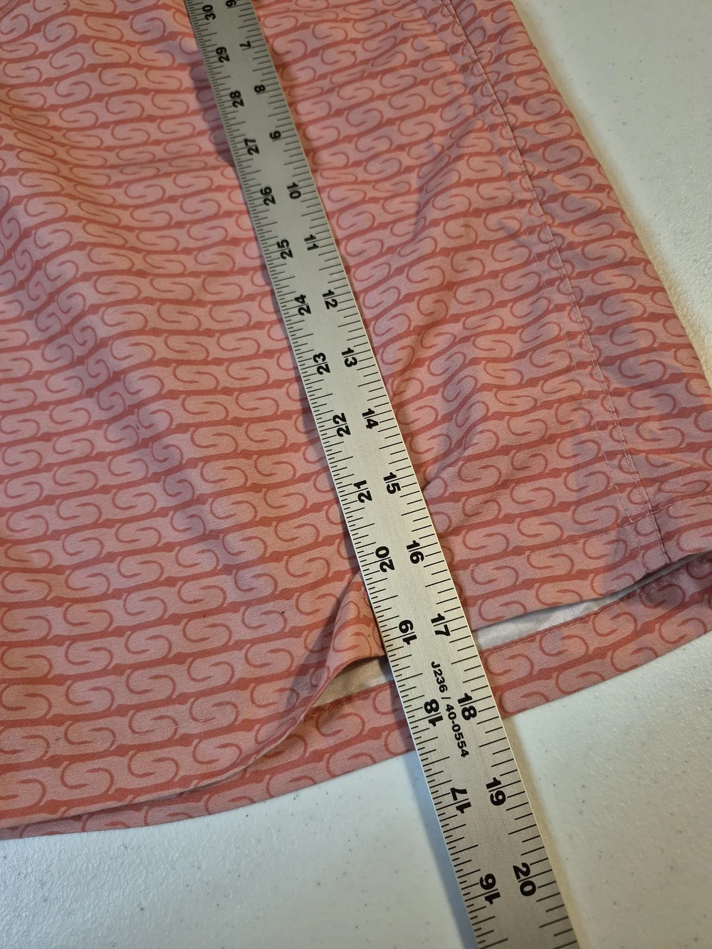 Men's Pink Patterned Swim Trunks with Drawstring Waist 4828